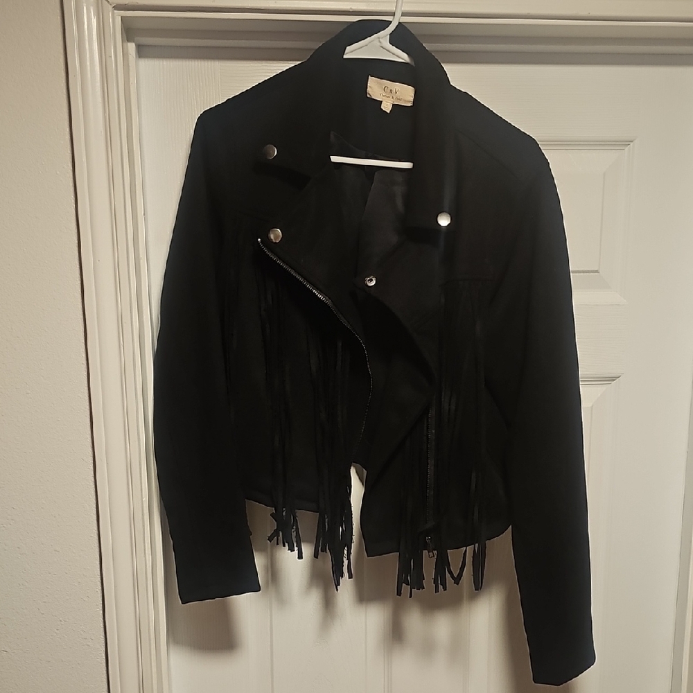 C & V Black Fringe Jacket